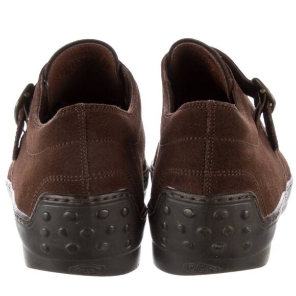 TODS Single Monkstrap Dress Shoes Driver Sz 8 Brown Suede Driving Monk Strap - Picture 4 of 5